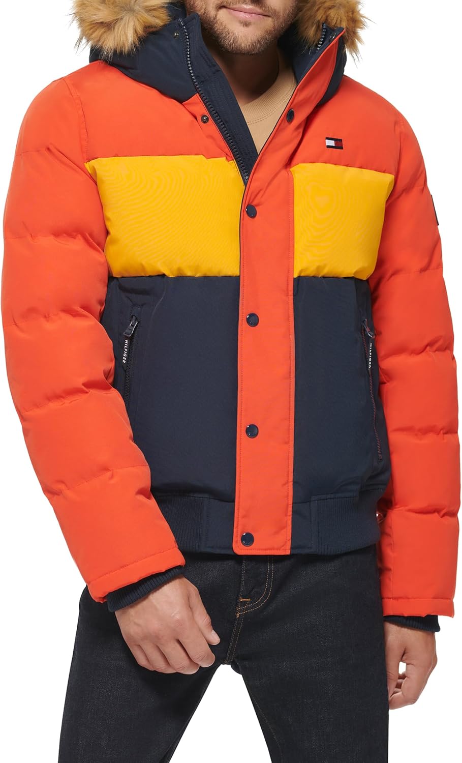 Мужская стеганая куртка-бомбер Tommy Hilfiger Arctic Cloth (стандартная и для больших и высоких), Orange/Yellow/Navy
Мужская стеганая куртка-бомбер Tommy Hilfiger Arctic Cloth (стандартная и для больших и высоких), Orange/Yellow/Navy