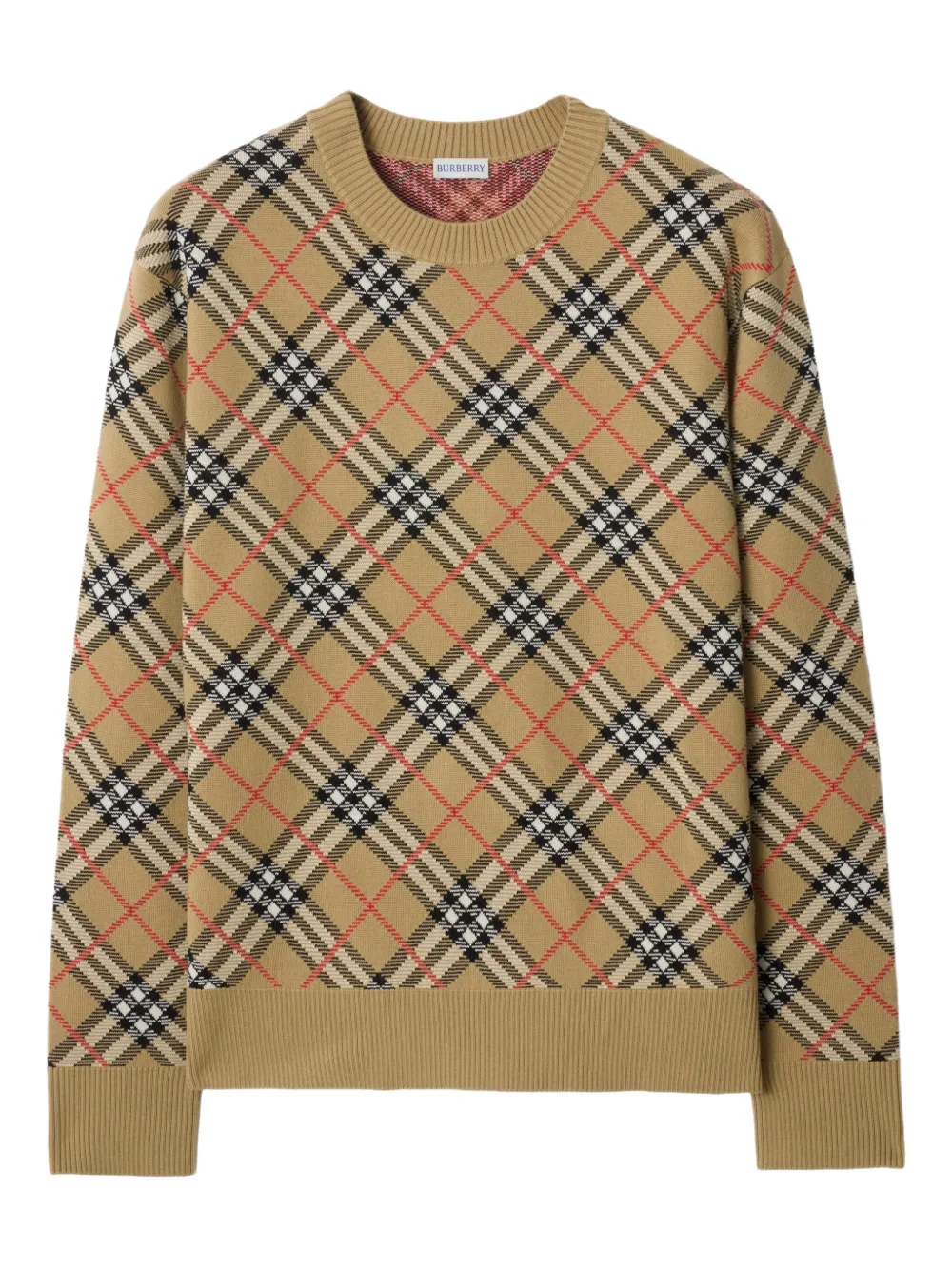 Клетчатый свитер с круглым вырезом Burberry, бежевый
Клетчатый свитер с круглым вырезом Burberry, бежевый