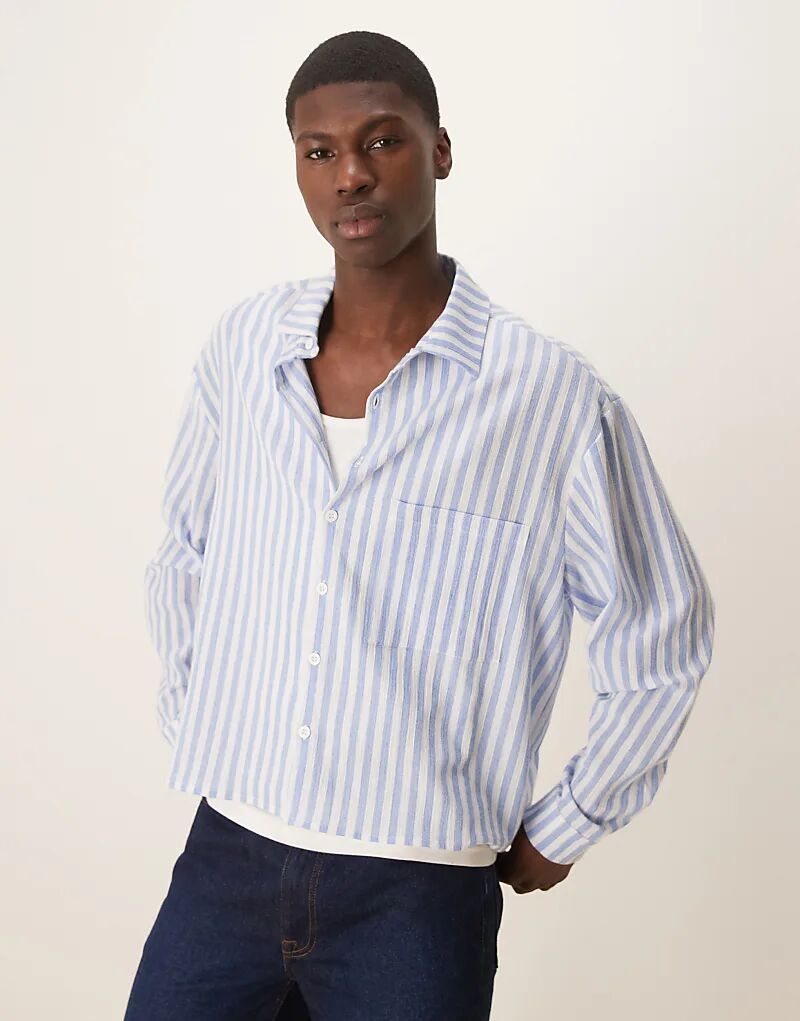 Рубашка свободного кроя ASOS DESIGN из льняного материала в синюю полоску
Рубашка свободного кроя ASOS DESIGN из льняного материала в синюю полоску