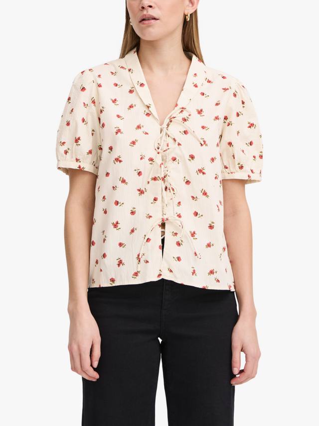 Розовая хлопковая рубашка с запахом и завязками ICHI, Geranium
Розовая хлопковая рубашка с запахом и завязками ICHI, Geranium