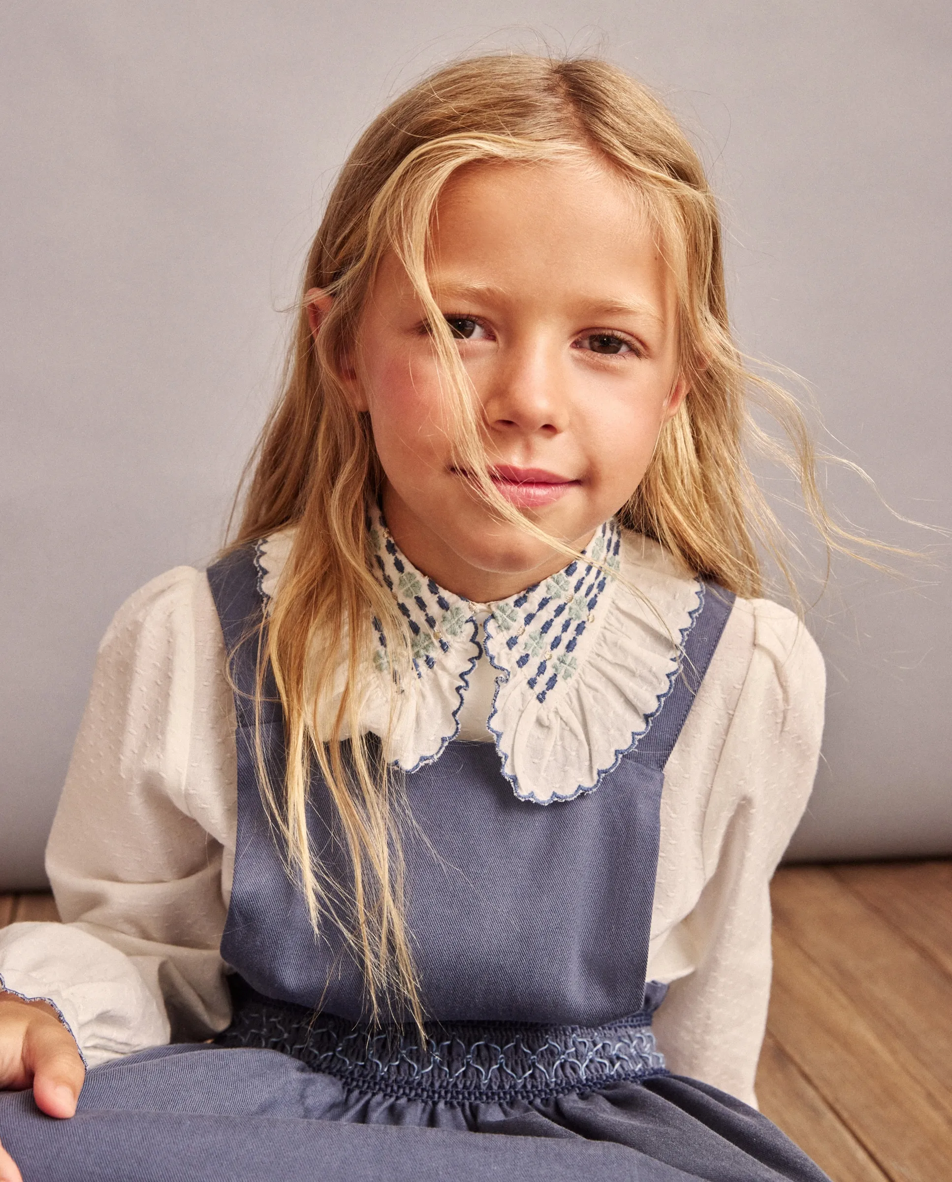 Детская блузка с длинным рукавом и вышитым воротником Coconut El Corte Inglés, белый 
Детская блузка с длинным рукавом и вышитым воротником Coconut El Corte Inglés, белый