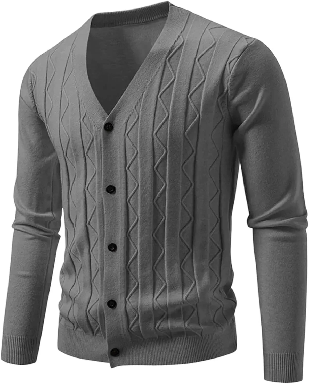 Мужской вязаный кардиган с V-образным вырезом
Мужской вязаный кардиган с V-образным вырезом