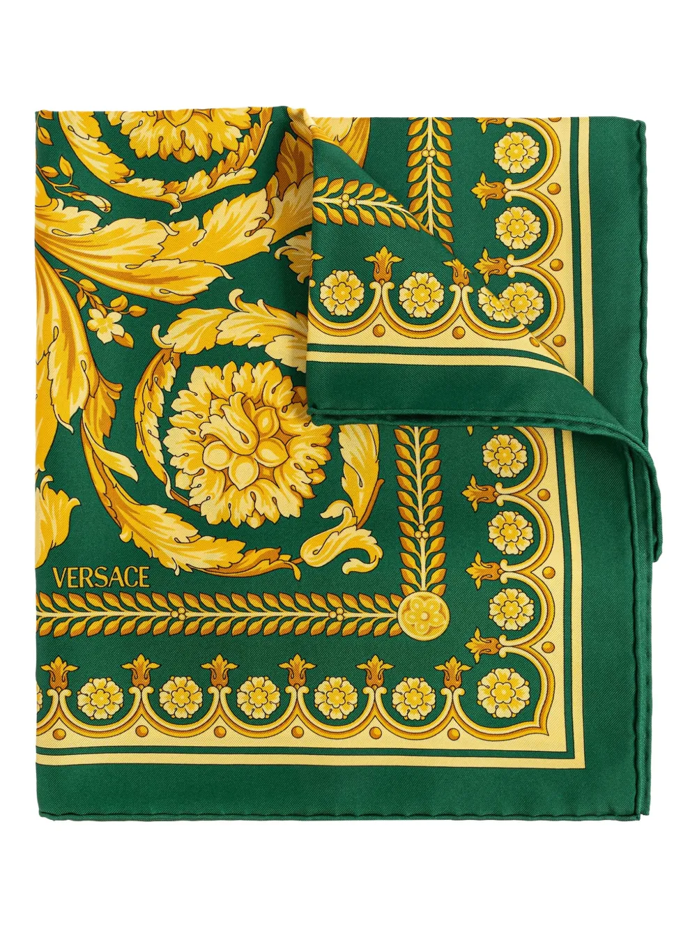Шелковый платок с принтом Barocco Versace, зеленый
Шелковый платок с принтом Barocco Versace, зеленый