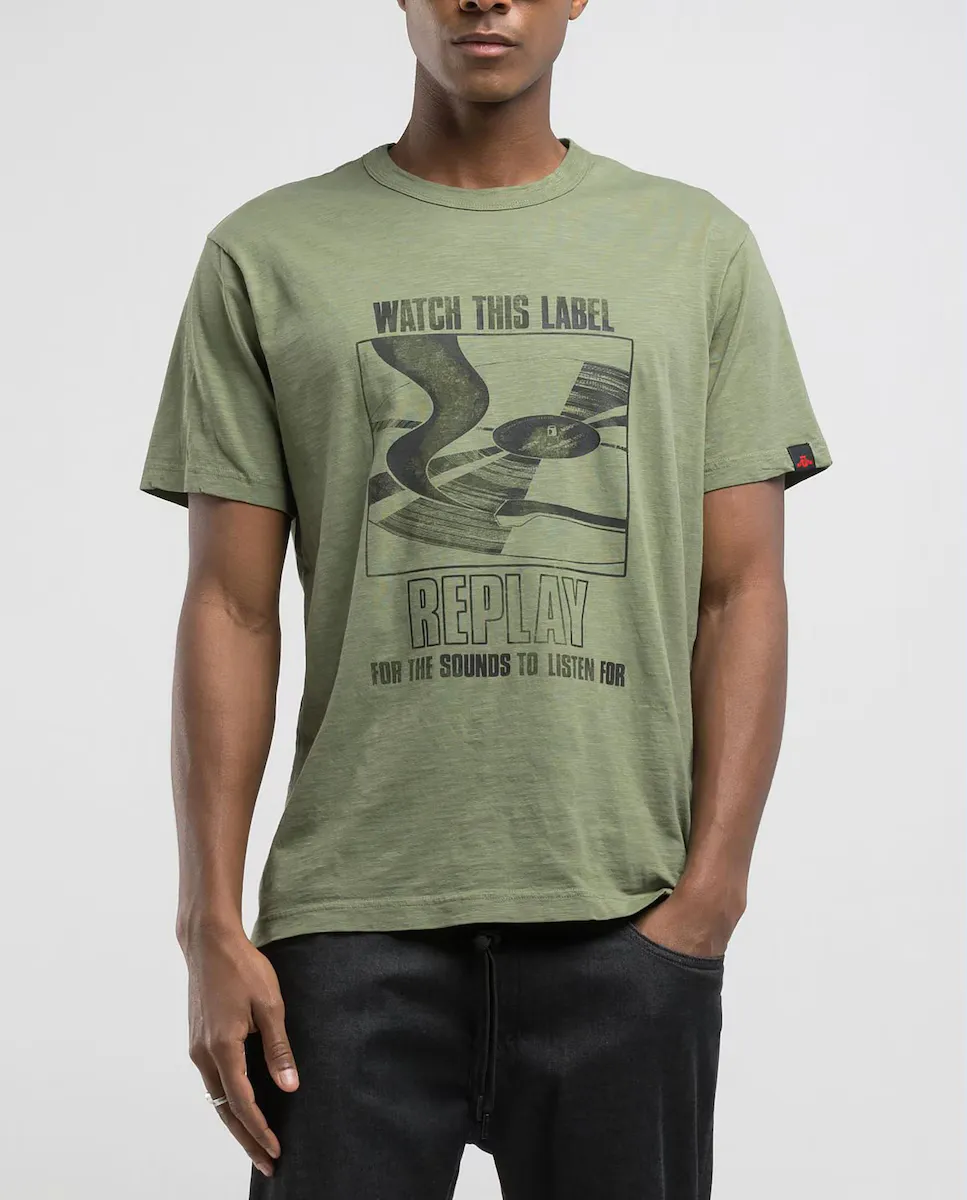 Мужская футболка с коротким рукавом и круглым вырезом Replay, темно-зеленый
Мужская футболка с коротким рукавом и круглым вырезом Replay, темно-зеленый