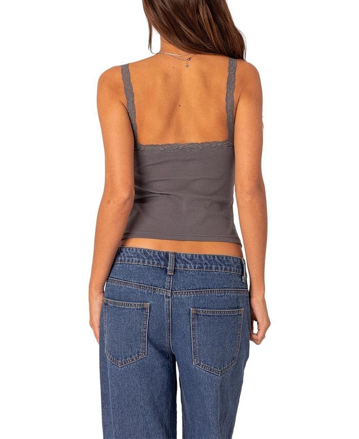 Майка Edikted Amilia с кружевной отделкой, серый
Майка Edikted Amilia с кружевной отделкой, серый