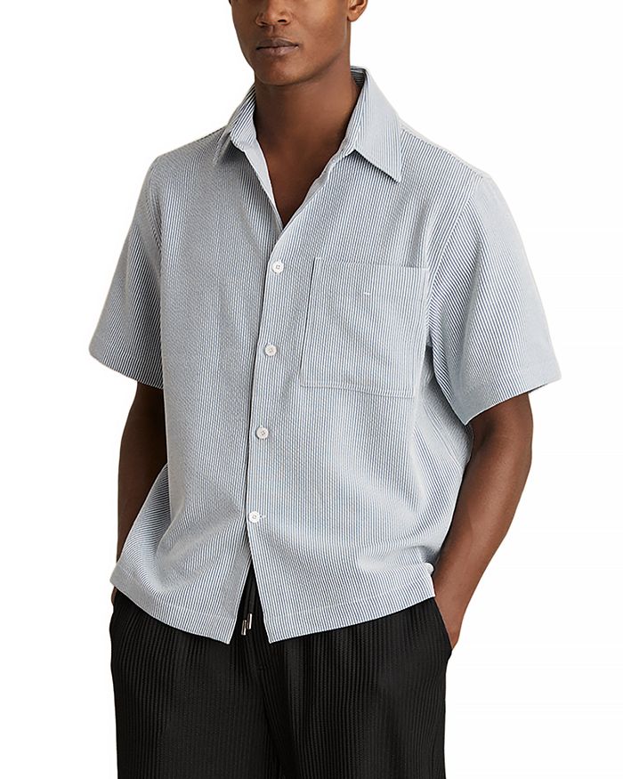 Рубашка Sensei с коротким рукавом в полоску из пике, классический крой REISS, синий
Рубашка Sensei с коротким рукавом в полоску из пике, классический крой REISS, синий