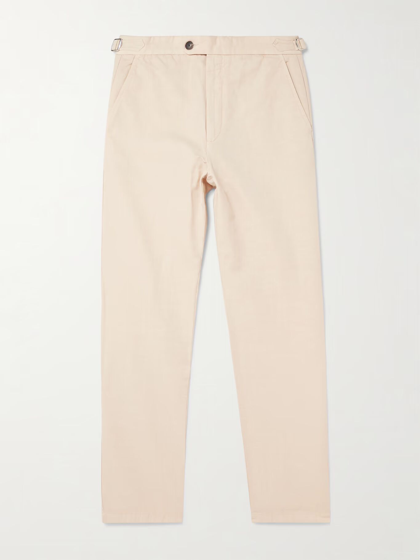 Брюки прямого кроя из хлопчатобумажной и льняной ткани с твилом MR P., кремовый 
Брюки прямого кроя из хлопчатобумажной и льняной ткани с твилом MR P., кремовый