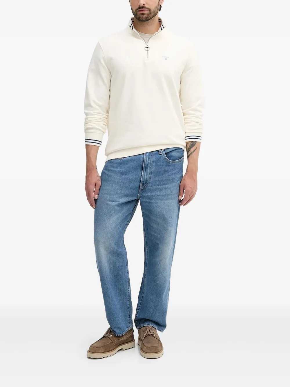 Толстовка с высоким воротом и застежкой-молнией на половину длины Barbour, белый
Толстовка с высоким воротом и застежкой-молнией на половину длины Barbour, белый