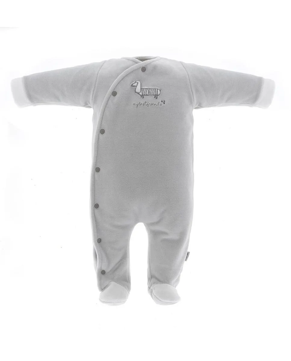 Длинная детская бархатная пижама с вышивкой для щенков Cambrass, серый
Длинная детская бархатная пижама с вышивкой для щенков Cambrass, серый