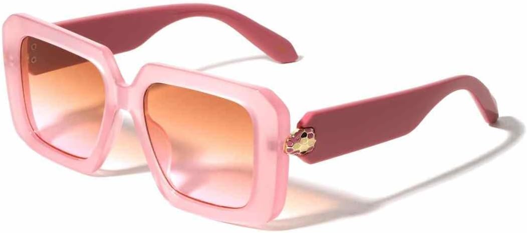 Женские солнцезащитные очки Dweebzilla увеличенного квадратного размера в классическом ретро-стиле - с отделкой "соты/змеиная кожа", Pink Frost & Pink Frame-brown Pink Gradient Lenses
Женские солнцезащитные очки Dweebzilla увеличенного квадратного размера в классическом ретро-стиле - с отделкой "соты/змеиная кожа", Pink Frost & Pink Frame-brown Pink Gradient Lenses