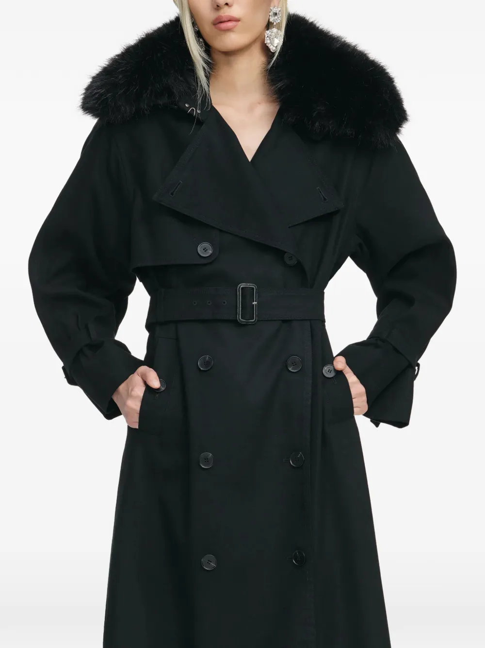 Тренч с поясом Self-Portrait, черный
Тренч с поясом Self-Portrait, черный