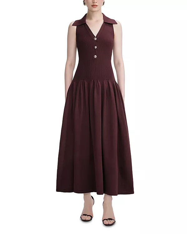 Платье миди в рубчик Self-Portrait, коричневый
Платье миди в рубчик Self-Portrait, коричневый