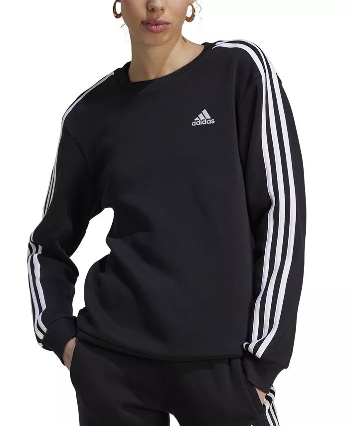 Женская толстовка с круглым вырезом из хлопкового флиса с тремя полосками adidas, черный
Женская толстовка с круглым вырезом из хлопкового флиса с тремя полосками adidas, черный