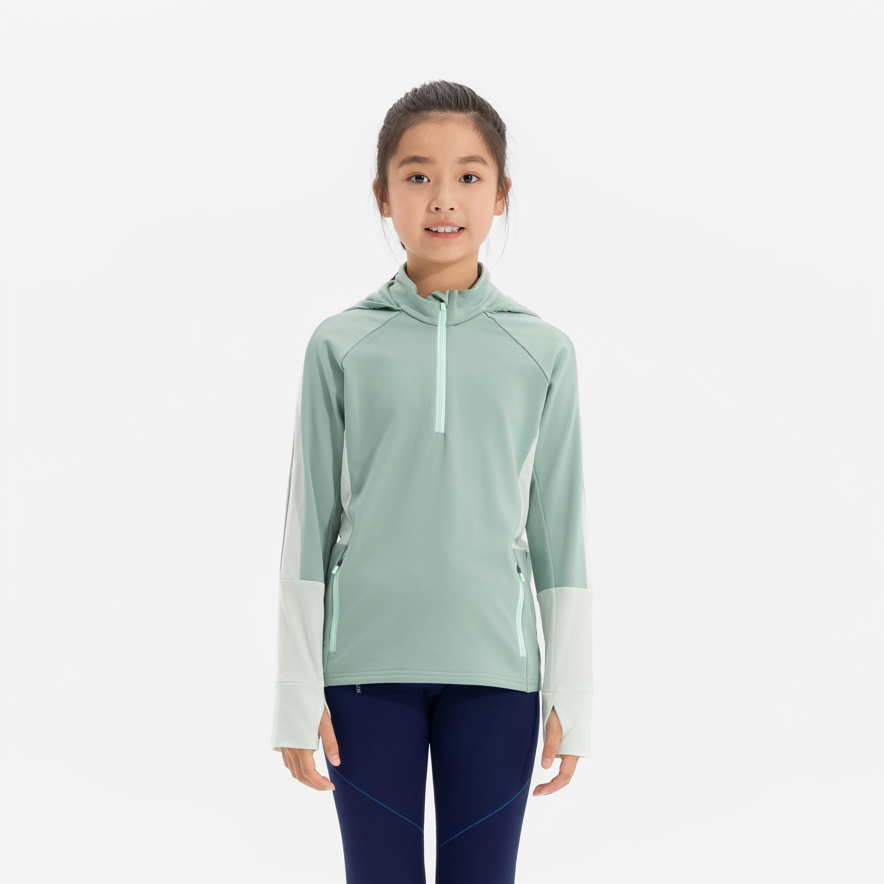 Женская детская утеплённая футболка для бега с длинным рукавом Kiprun зелёная
Женская детская утеплённая футболка для бега с длинным рукавом Kiprun зелёная