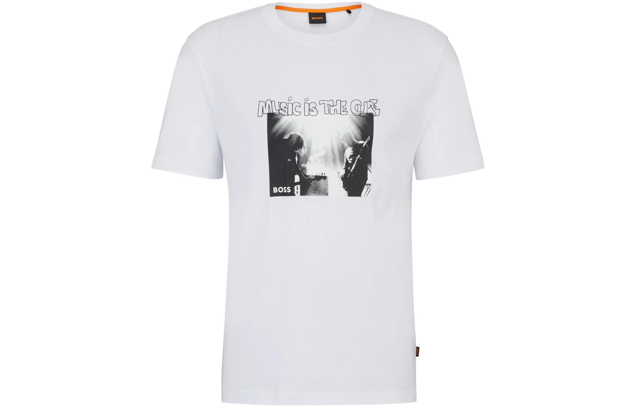 Хлопковая футболка с сезонным принтом Мужская белая HUGO BOSS
Хлопковая футболка с сезонным принтом Мужская белая HUGO BOSS