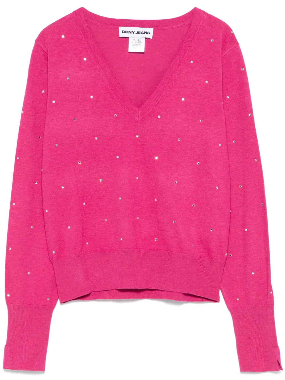Свитер с V-образным вырезом DKNY, розовый 
Свитер с V-образным вырезом DKNY, розовый