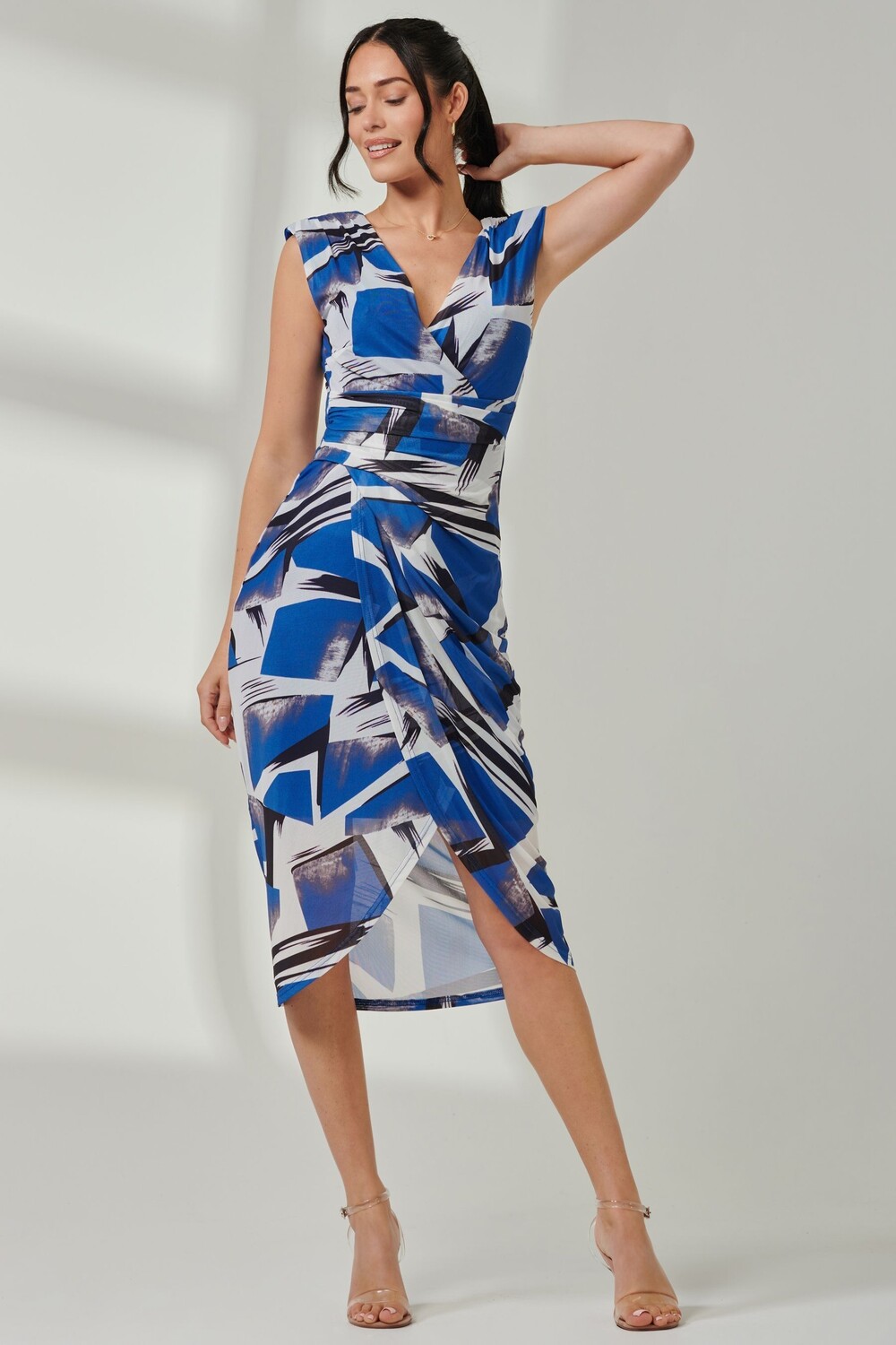 Платье футляр с сетчатым запахом и сборками Jolie Moi, синий
Платье футляр с сетчатым запахом и сборками Jolie Moi, синий