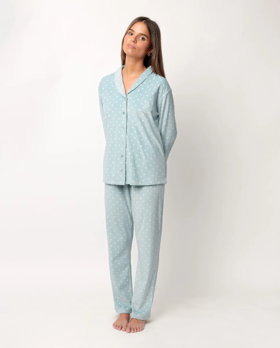 Женская длинная пижама с открытой передней частью из мягкого бархатного материала Admas, бирюзовый
Женская длинная пижама с открытой передней частью из мягкого бархатного материала Admas, бирюзовый