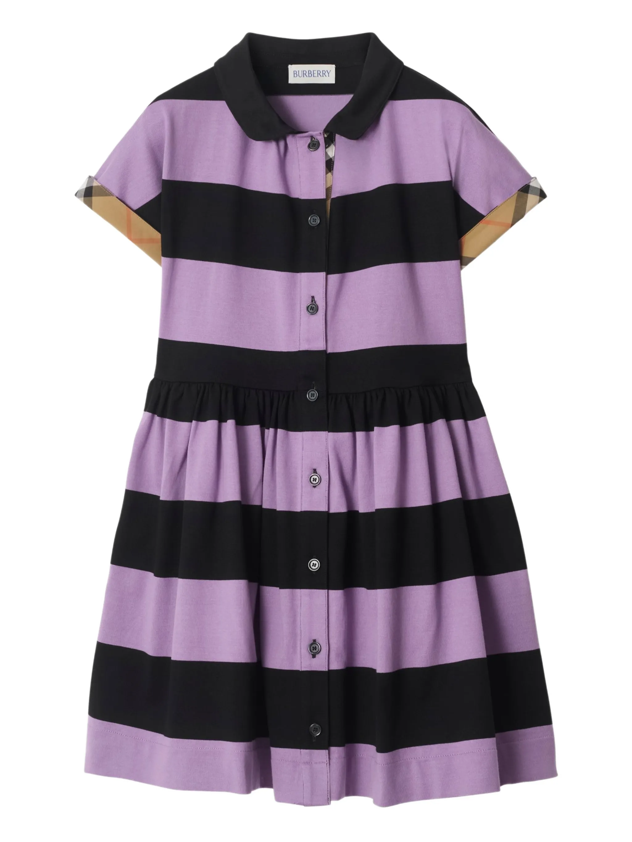 Платье-рубашка с отделкой в клетку Burberry Kids, фиолетовый
Платье-рубашка с отделкой в клетку Burberry Kids, фиолетовый