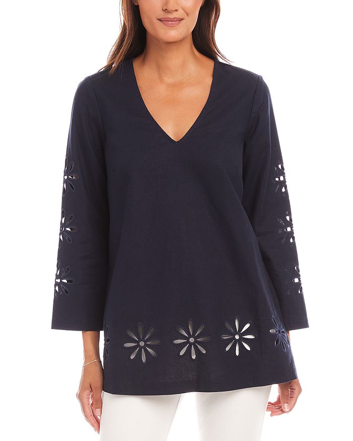 Топ с цветочным принтом и вырезами Karen Kane, синий
Топ с цветочным принтом и вырезами Karen Kane, синий