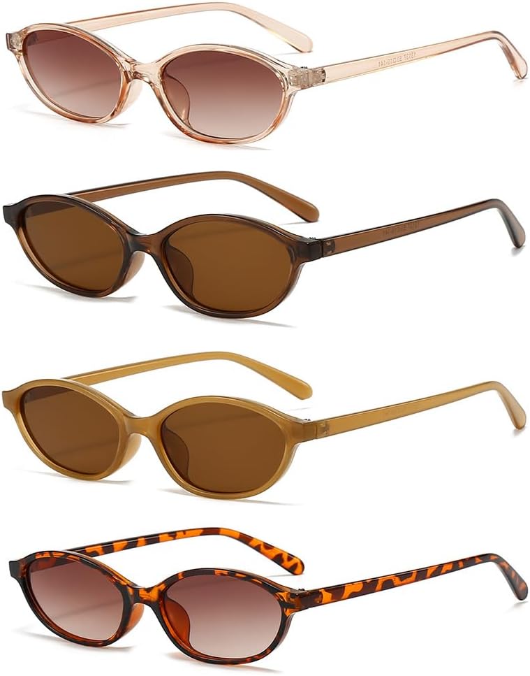 4 шт. маленьких овальных женских солнцезащитных очков в стиле ретро, винтажные дизайнерские солнцезащитные очки 90-х годов Generic, Translucent Champagne,dark Brown,light Brown,tortoiseshell
4 шт. маленьких овальных женских солнцезащитных очков в стиле ретро, винтажные дизайнерские солнцезащитные очки 90-х годов Generic, Translucent Champagne,dark Brown,light Brown,tortoiseshell