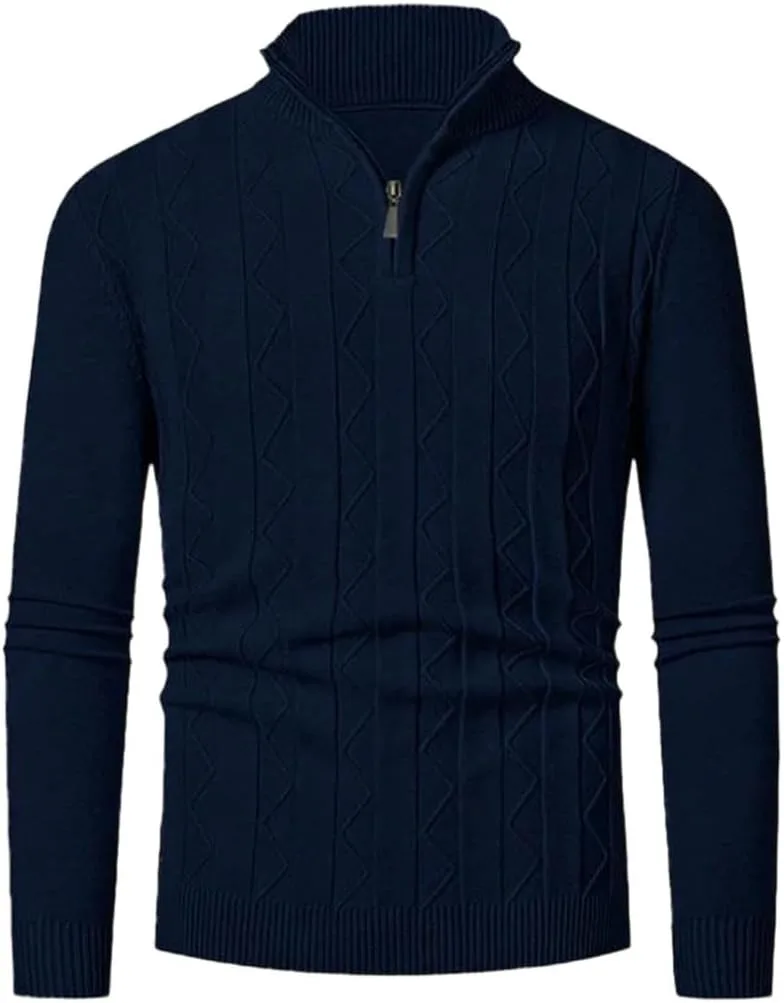 Мужской свитер с четвертью молнией Vintage, длинный рукав, теплый, однотонный
Мужской свитер с четвертью молнией Vintage, длинный рукав, теплый, однотонный