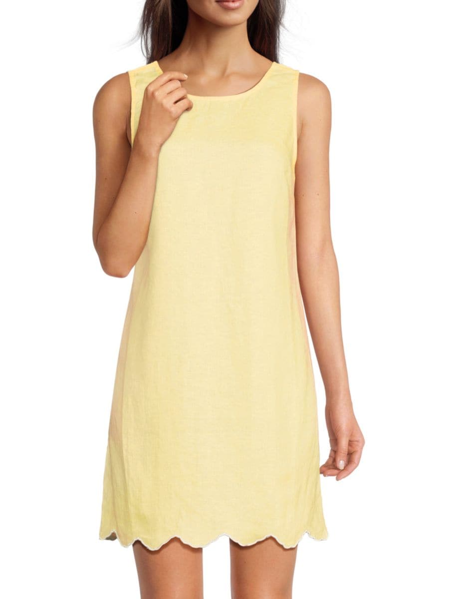 Мини-платье из льна с круглым вырезом и фестончатым подолом Saks Fifth Avenue, цвет Limoncello
Мини-платье из льна с круглым вырезом и фестончатым подолом Saks Fifth Avenue, цвет Limoncello