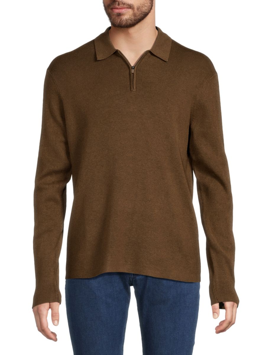 Рубашка-поло с застежкой-молнией на четверть оборота Kenneth Cole, коричневый
Рубашка-поло с застежкой-молнией на четверть оборота Kenneth Cole, коричневый