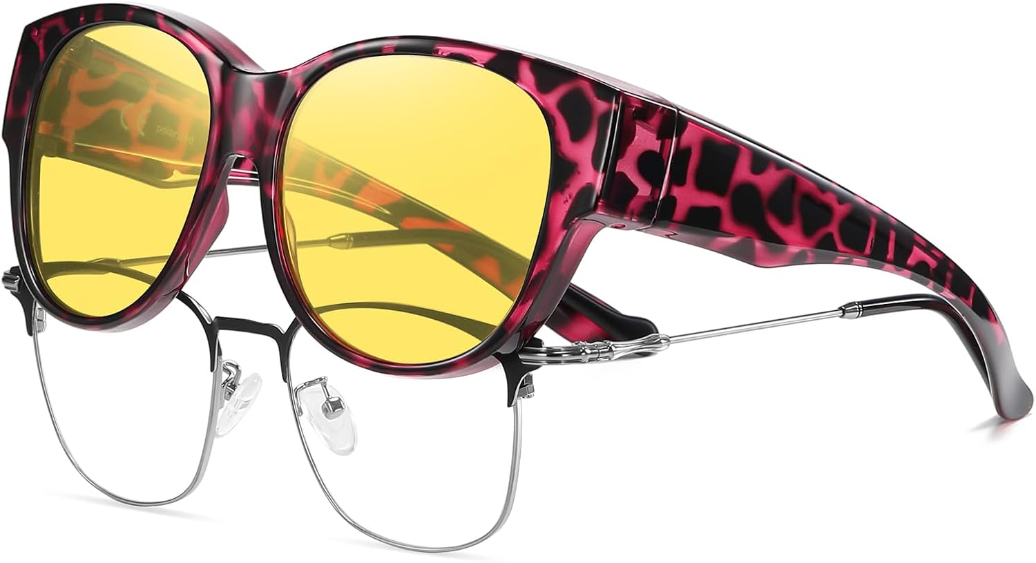 Очки для вождения в ночное время HAOLOTA, женские, надеваются поверх обычных очков, поляризованные линзы желтого цвета с антибликовым покрытием для ночного использования, B03 Purple Tortoise/Night Vision
Очки для вождения в ночное время HAOLOTA, женские, надеваются поверх обычных очков, поляризованные линзы желтого цвета с антибликовым покрытием для ночного использования, B03 Purple Tortoise/Night Vision