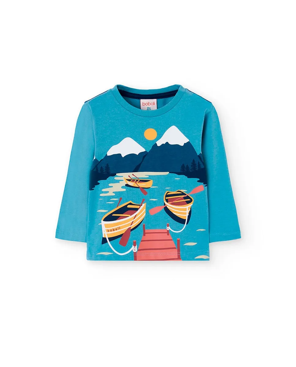 Детская футболка с круглым вырезом и длинными рукавами Boboli, бирюзовый
Детская футболка с круглым вырезом и длинными рукавами Boboli, бирюзовый