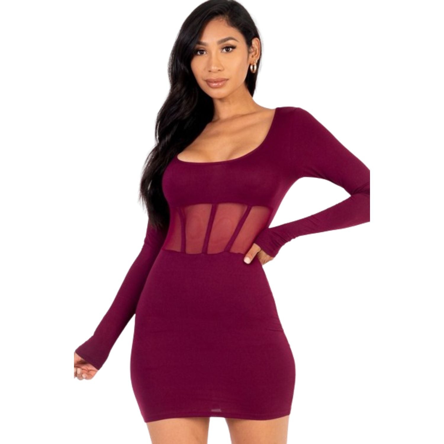 Корсетное мини-платье с квадратным вырезом и сетчатым узором FASHNZFAB, цвет burgundy
Корсетное мини-платье с квадратным вырезом и сетчатым узором FASHNZFAB, цвет burgundy