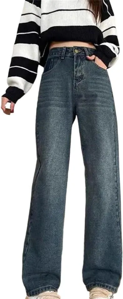 Женские джинсы с высокой талией и прямыми штанинами в стиле винтаж
Женские джинсы с высокой талией и прямыми штанинами в стиле винтаж