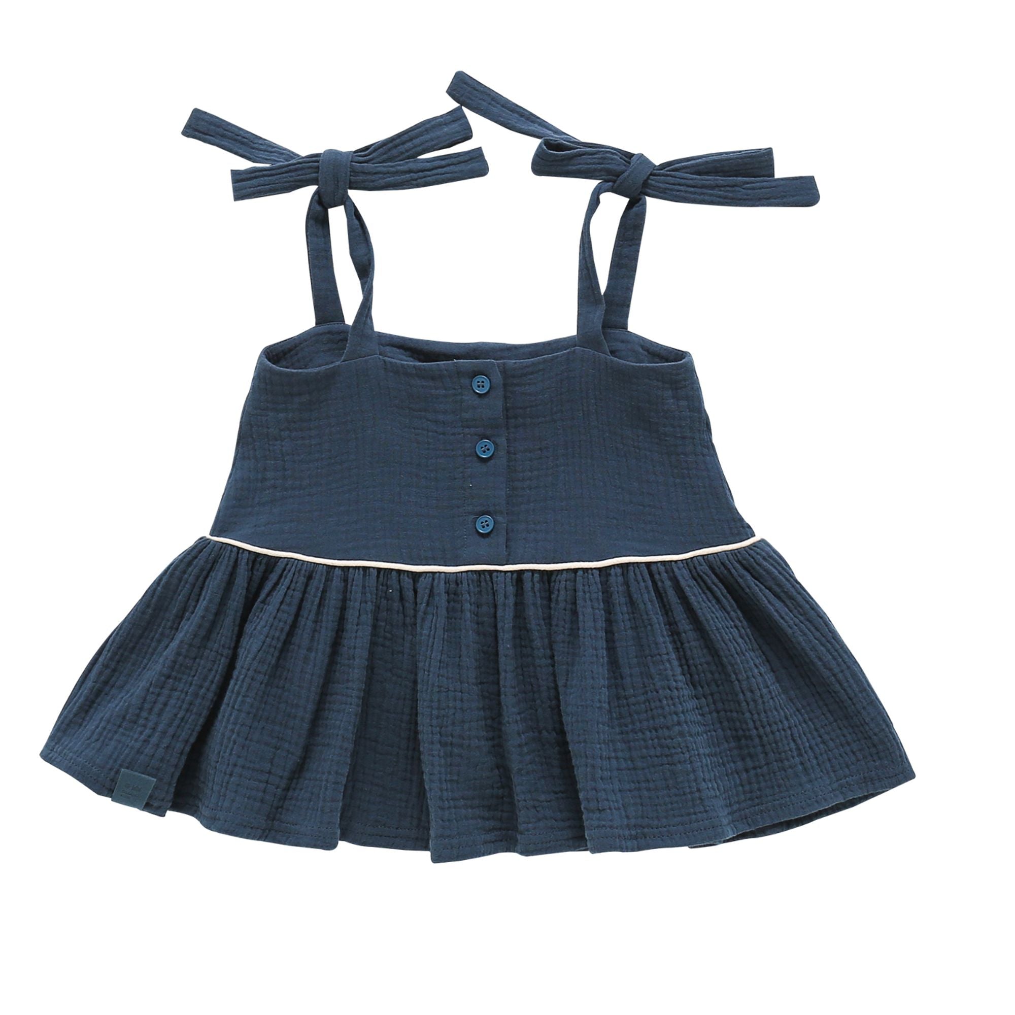 Детский топ с пеплумом и завязками Omamimini, темно-синий
Детский топ с пеплумом и завязками Omamimini, темно-синий