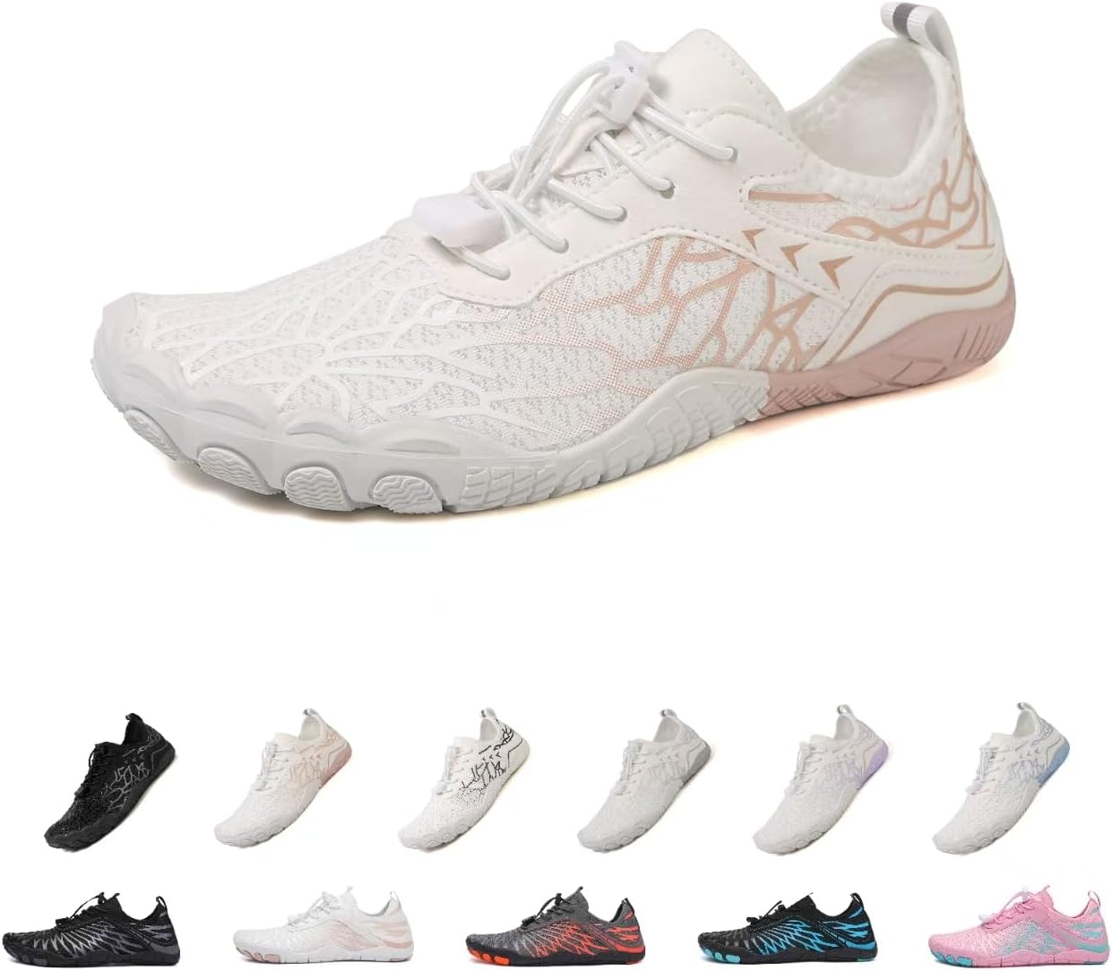 Женские кроссовки для походов босиком, женские и мужские кроссовки для походов, дышащая и нескользящая спортивная обувь для трейлраннинга, для серфинга и ходьбы по воде, с широким носком Kaeril, белый/розовый
Женские кроссовки для походов босиком, женские и мужские кроссовки для походов, дышащая и нескользящая спортивная обувь для трейлраннинга, для серфинга и ходьбы по воде, с широким носком Kaeril, белый/розовый