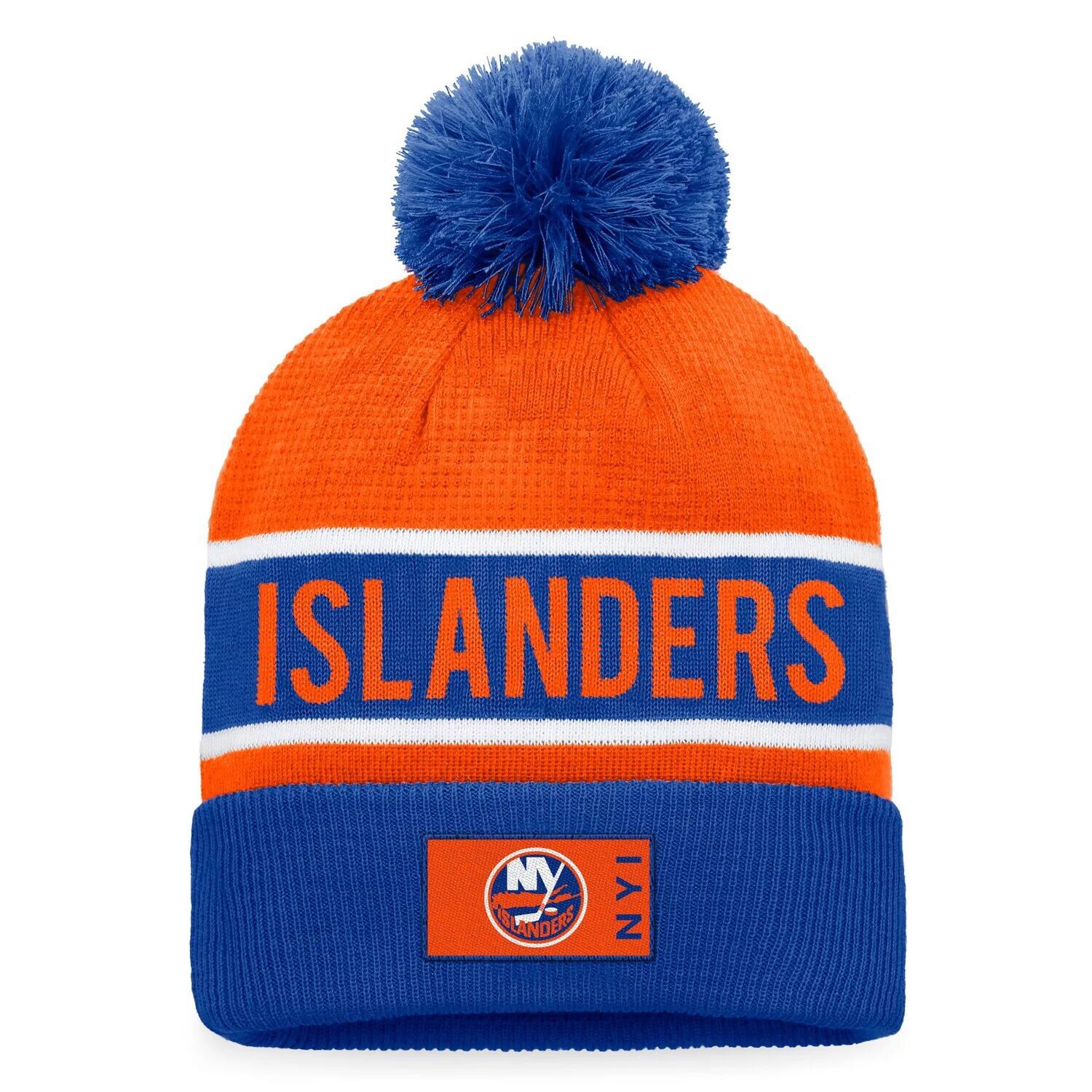 Мужская вязаная шапка Fanatics Royal/оранжевого цвета New York Islanders Authentic Pro Rink с манжетами и помпоном
Мужская вязаная шапка Fanatics Royal/оранжевого цвета New York Islanders Authentic Pro Rink с манжетами и помпоном
