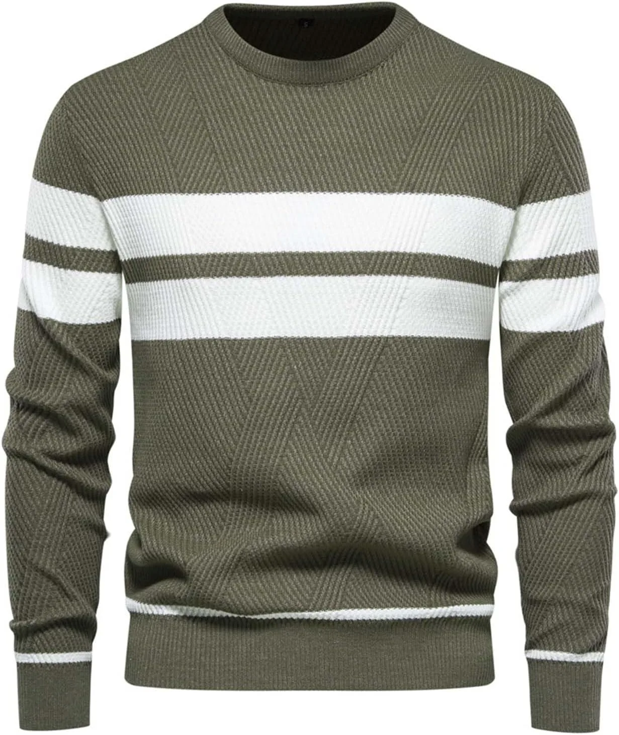 Мужской свитер с круглым вырезом Casual Striped Color Block Pullover
Мужской свитер с круглым вырезом Casual Striped Color Block Pullover
