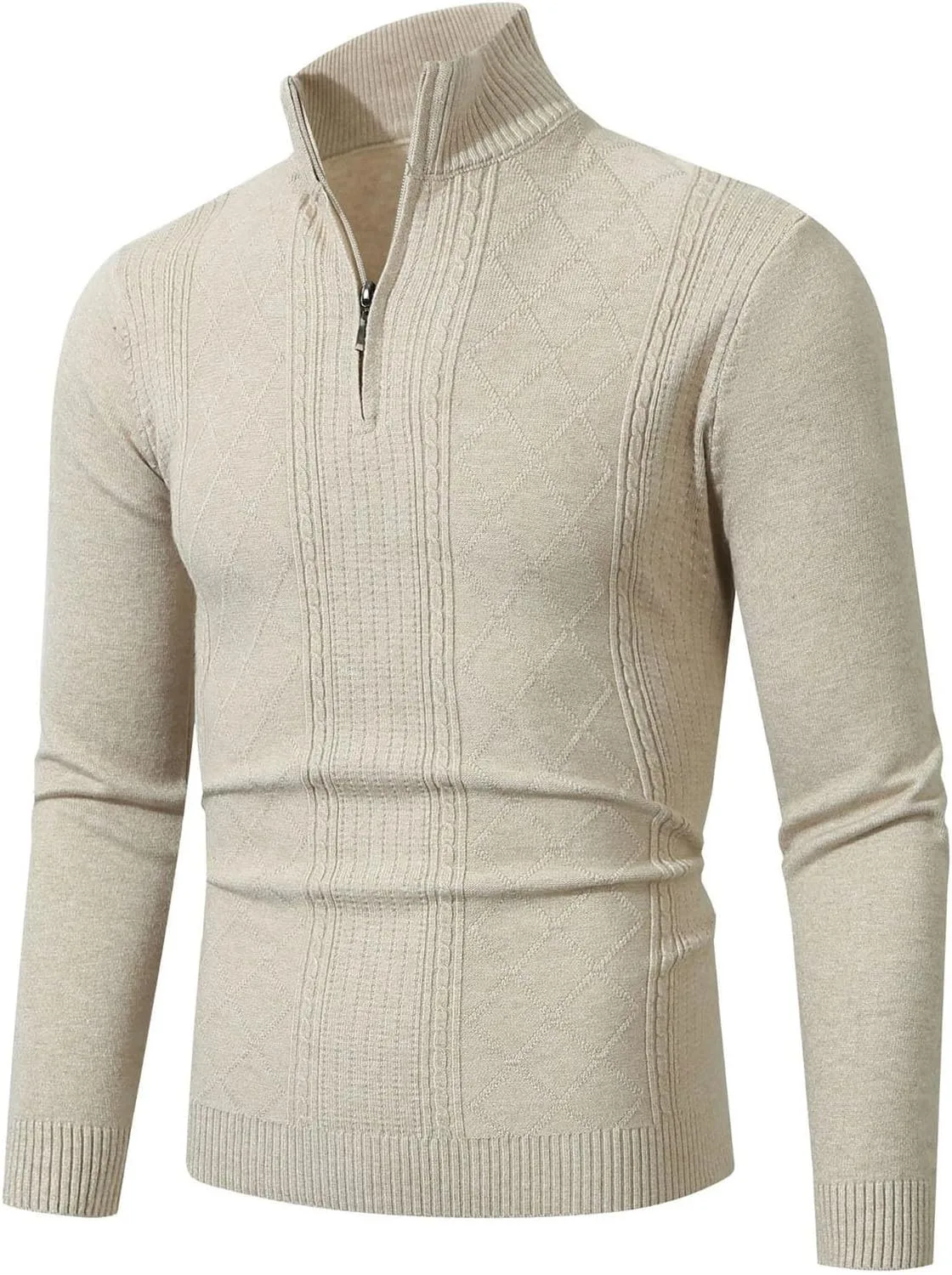 Мужской свитер с четвертью молнии Slim Fit эластичный вязаный
Мужской свитер с четвертью молнии Slim Fit эластичный вязаный