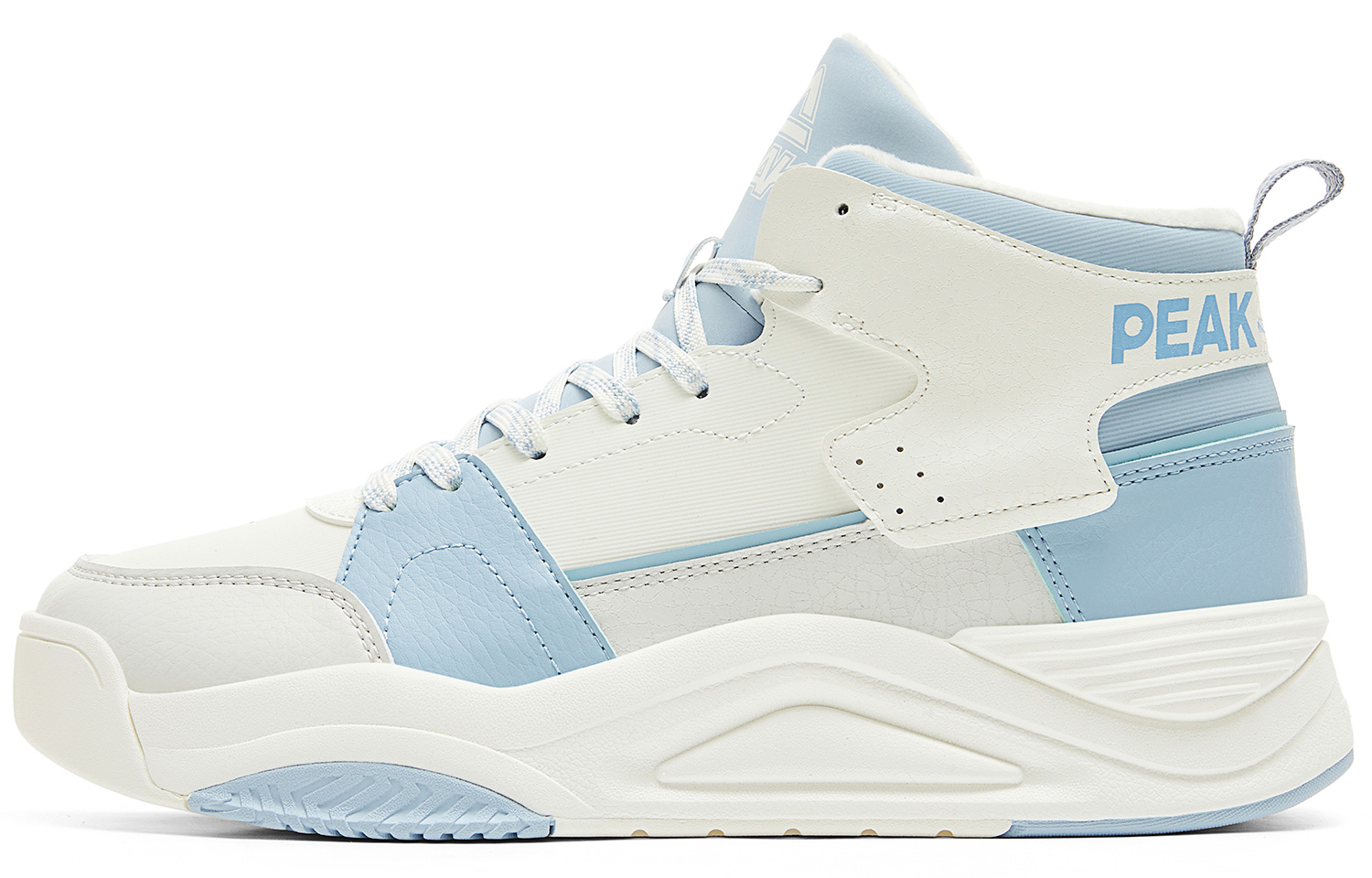 PEAK Повседневные туфли мужские высокие суперлегкие бело-синие
PEAK Повседневные туфли мужские высокие суперлегкие бело-синие
