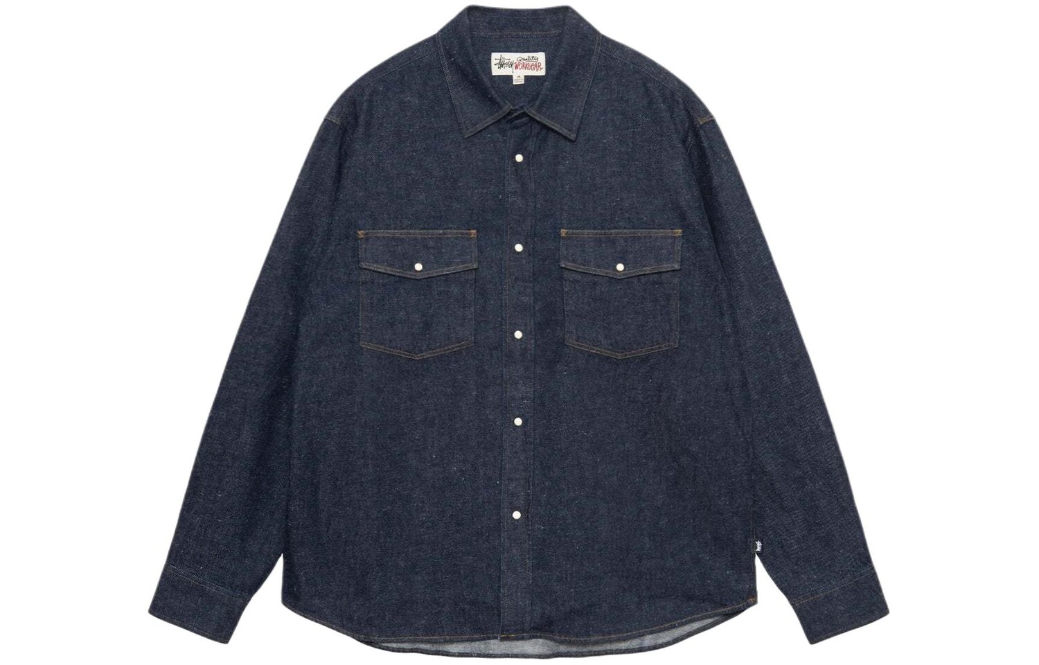 Рубашка джинсовая в стиле вестерн с квадратным вырезом Stussy, светло-голубой
Рубашка джинсовая в стиле вестерн с квадратным вырезом Stussy, светло-голубой