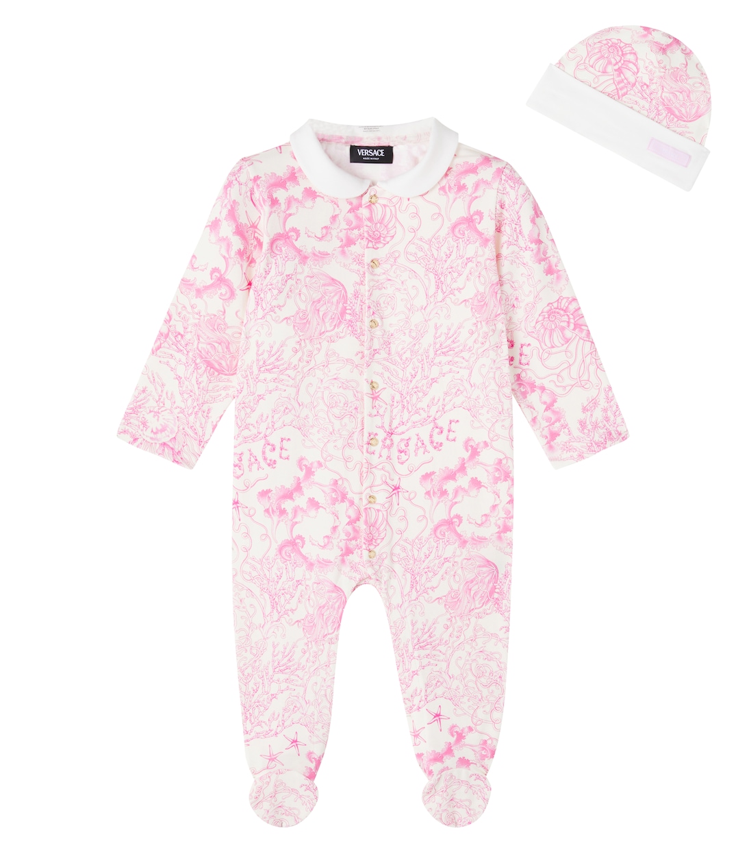 Детский подарочный набор: боди и шапочка из хлопковой смеси Versace Kids, Ivorydragonfruit+White
Детский подарочный набор: боди и шапочка из хлопковой смеси Versace Kids, Ivorydragonfruit+White