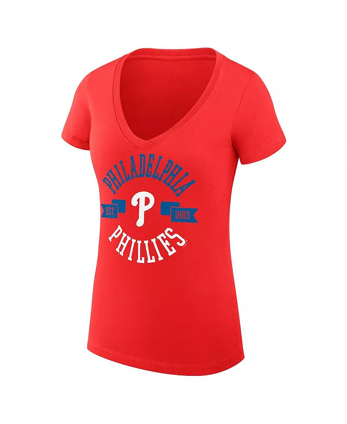 Женская красная футболка Philadelphia Phillies City с V-образным вырезом и принтом G-III 4Her by Carl Banks
Женская красная футболка Philadelphia Phillies City с V-образным вырезом и принтом G-III 4Her by Carl Banks