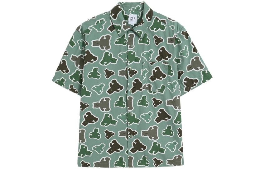 Рубашка унисекс Gap, зеленый 
Рубашка унисекс Gap, зеленый