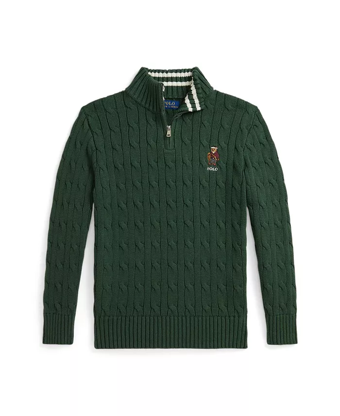 Мальчики 2-7 лет свитер из хлопка Polo Bear с косой вязкой Polo Ralph Lauren, зеленый
Мальчики 2-7 лет свитер из хлопка Polo Bear с косой вязкой Polo Ralph Lauren, зеленый