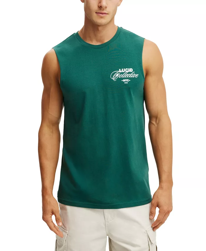 Мужской майка-алкоголик с принтом COTTON ON, зеленый
Мужской майка-алкоголик с принтом COTTON ON, зеленый