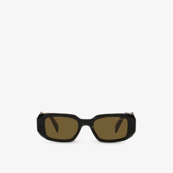 Солнцезащитные очки PR 17WS в прямоугольной оправе из ацетата ацетата Prada, черный 
Солнцезащитные очки PR 17WS в прямоугольной оправе из ацетата ацетата Prada, черный