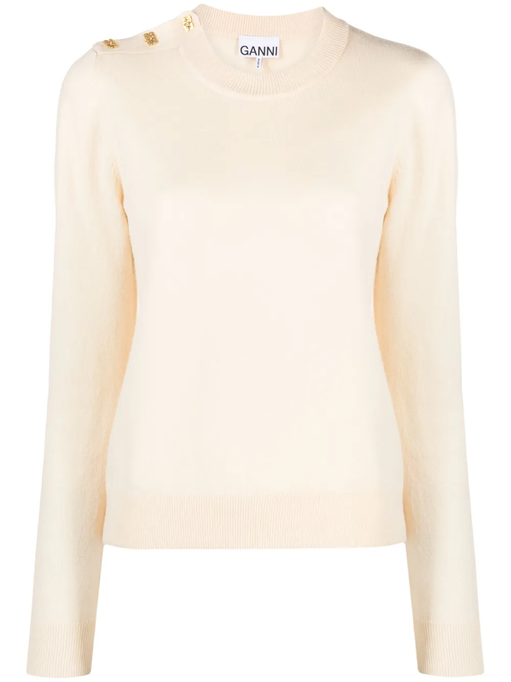 Джемпер Mix O-Neck на пуговицах GANNI, нейтральный
Джемпер Mix O-Neck на пуговицах GANNI, нейтральный