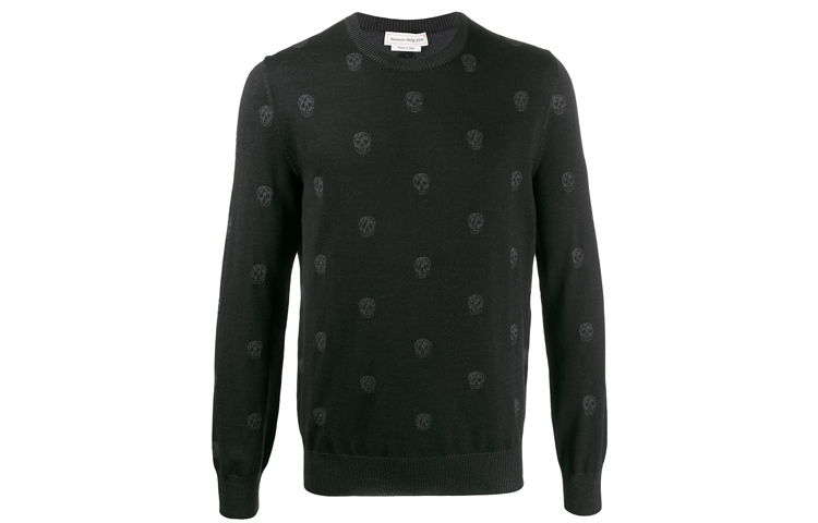 Джемпер с черепом жаккард Alexander McQueen, черный
Джемпер с черепом жаккард Alexander McQueen, черный