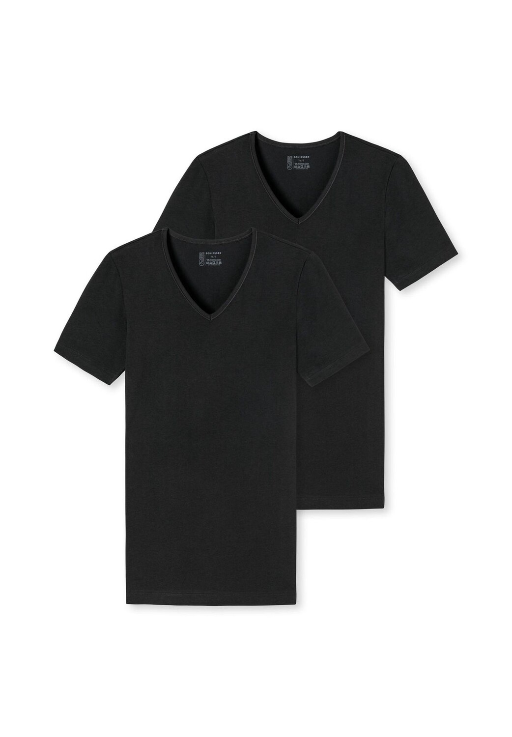 Майка/рубашка с коротким рукавом, 2 шт. - 95/5 - натуральный хлопок SCHIESSER, черный 
Майка/рубашка с коротким рукавом, 2 шт. - 95/5 - натуральный хлопок SCHIESSER, черный