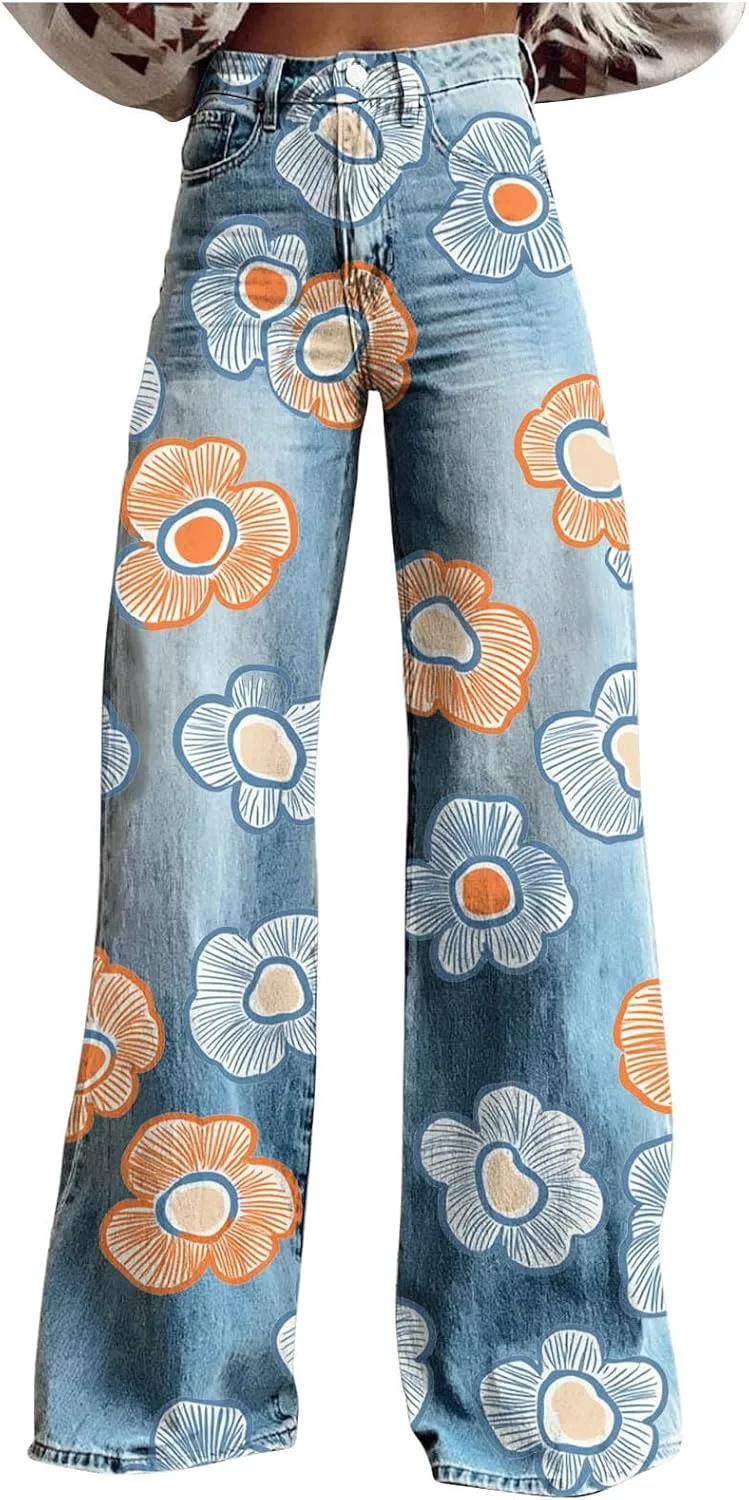 Женские джинсы Wide Leg High Waisted Denim Pants Plus Size с цветочным принтом
Женские джинсы Wide Leg High Waisted Denim Pants Plus Size с цветочным принтом