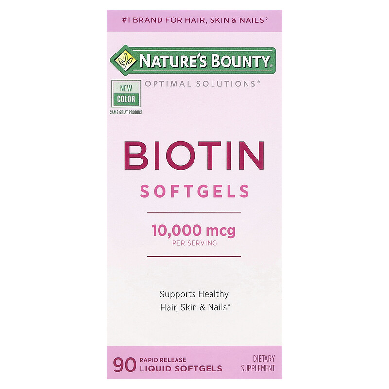 Nature's Bounty, Optimal Solutions, биотиновые капсулы, 10 000 мкг, 90 жидких капсул с быстрым высвобождением
Nature's Bounty, Optimal Solutions, биотиновые капсулы, 10 000 мкг, 90 жидких капсул с быстрым высвобождением